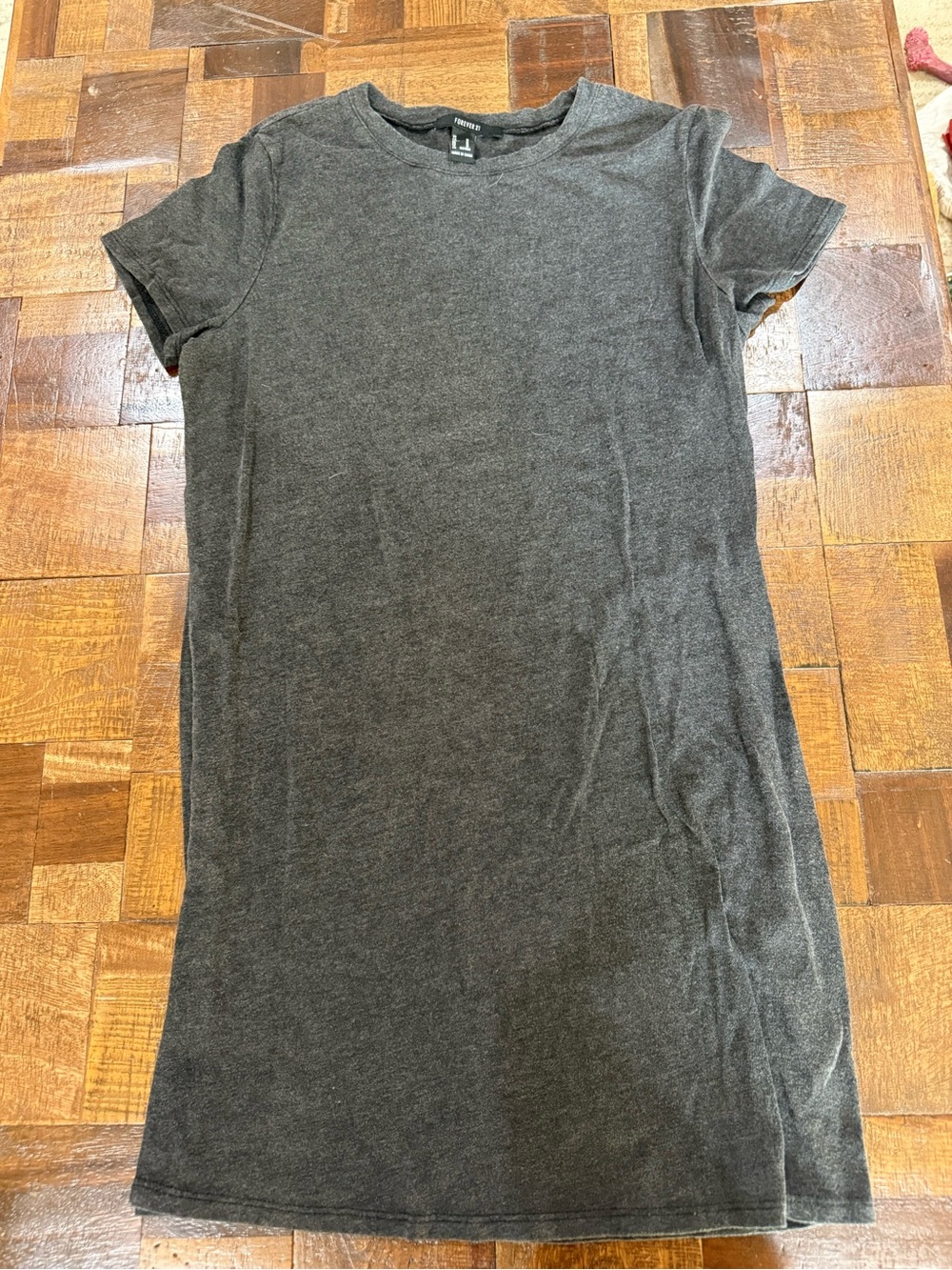 Forever 21 Dark Gray Crewneck Tee Dress